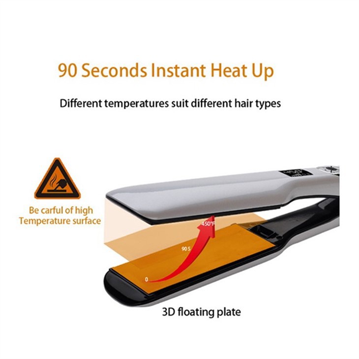 Breitplatten-LCD-Thermostat-Haarglätter